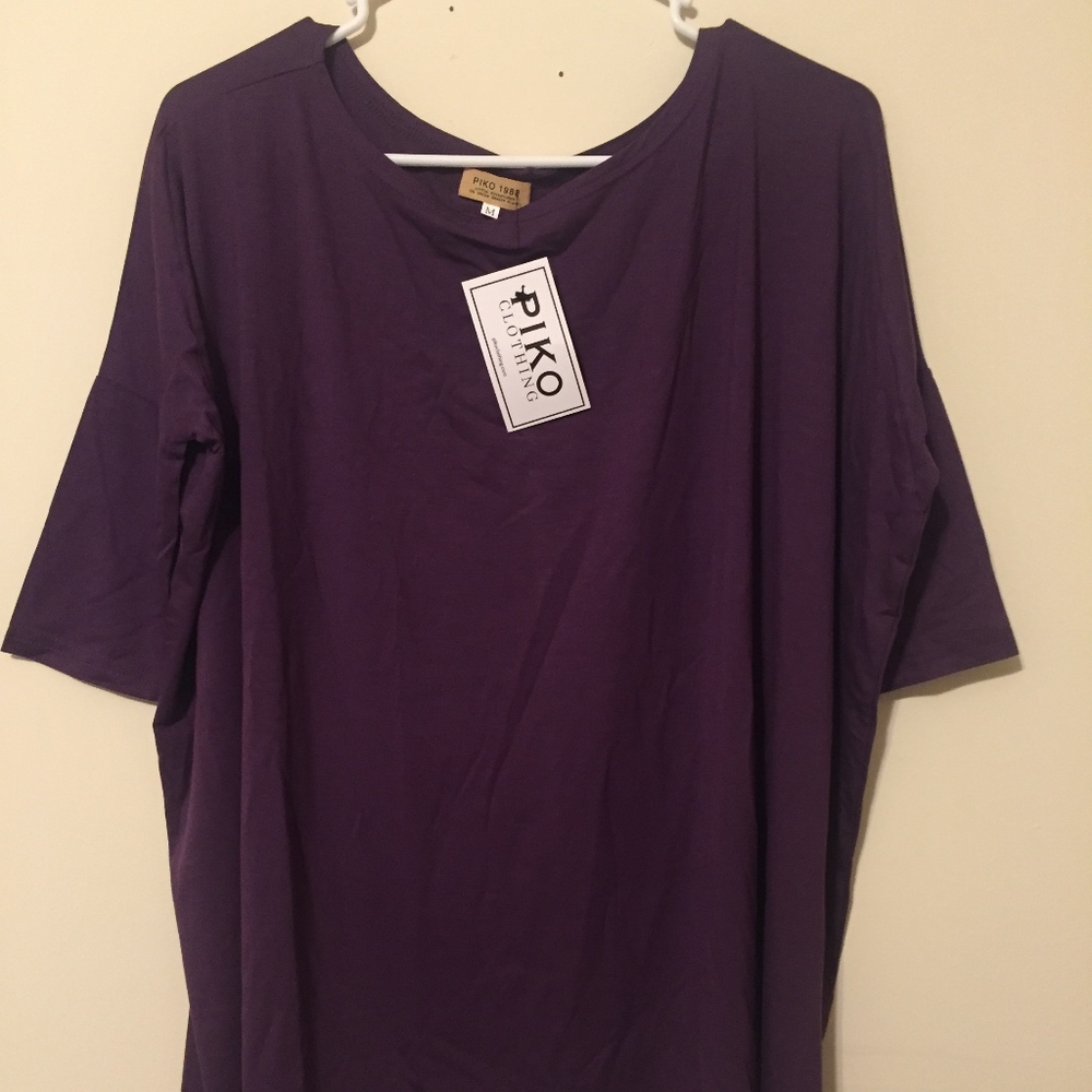 Piko Top - Dark Purple - 3/4 Sleeve